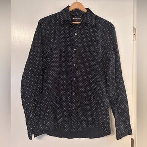 NWOT. Michael Kors navy blue button down shirt, mans size small